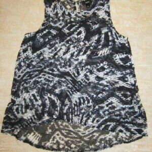 Mossimo Black and White Chiffon Sleeveless Top Sz L NWT
